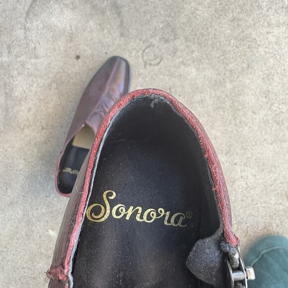 Sonora Maroon Leather Heeled Mules, Quinn Size 8 - Picture 6 of 8